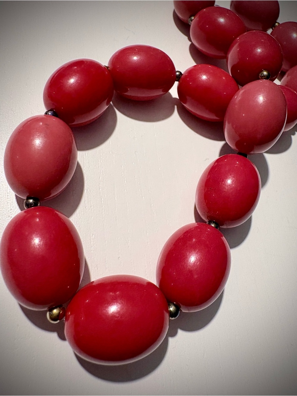 Red Beaded Vintage Statement Necklace